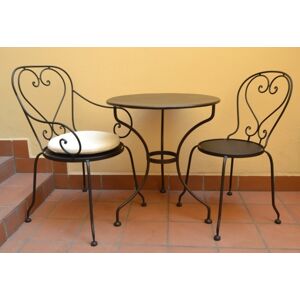 IRON-ART BRETAGNE - kovový kruhový stôl ø 80 cm - stolová doska - topalit, kov