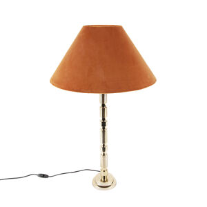 Stolová lampa v štýle art deco s velúrovým odtieňom oranžovej 50 cm - Torre