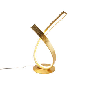 Dizajnová stolná lampa zlatá 38,5 cm vrátane LED a stmievača - Belinda