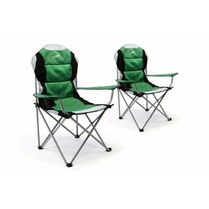 Divero Deluxe 35957 Sada 2 ks skladacia kempingová rybárska stolička - zeleno / čierna