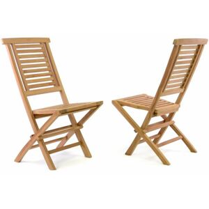 Divero Hantown 41623 Sada 2 ks Skladacia záhradná stolička - teakové drevo