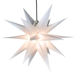Nexos 67069 Vianočná dekorácia - hviezda s časovačom 1 LED, 55 cm, biela