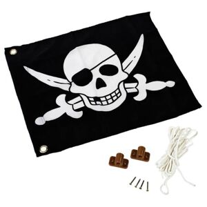 Asko a.s. PIRÁTI - textilná vlajka s kovaním a lanom na detské preliezky, plast + textil