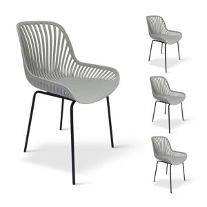 TEXIM GABI - sada dizajnových stoličiek - šedá, polypropylén + oceľ
