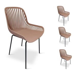 TEXIM GABI - sada dizajnových stoličiek - ružová, polypropylén + oceľ