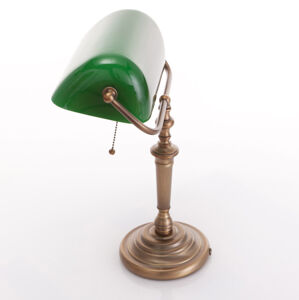 Stolová lampa Ancilla 1 bronzová so zelenou farbou