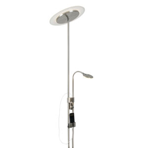 Stojacia lampa Klara LED okrúhla s USB a držiakom na telefón