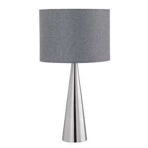 Moderná stolová lampa oceľová so šedým tienidlom - Cosinus