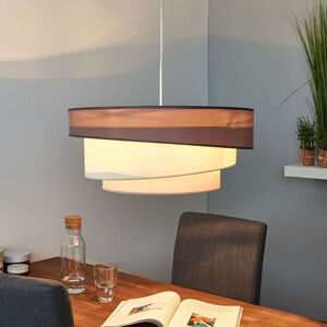 Dizajnová okrúhla závesná lampa hnedá sivá 56 cm - Melia