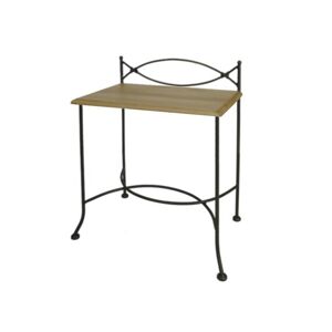 IRON-ART Nočný stolík THOLEN - bez zásuvky, kov + drevo