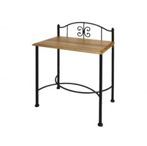 IRON-ART Nočný stolík ELBA - bez zásuvky, kov + drevo