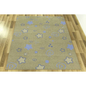 Detský koberec Stars Pastelové hviezdičky, béžový / modrý