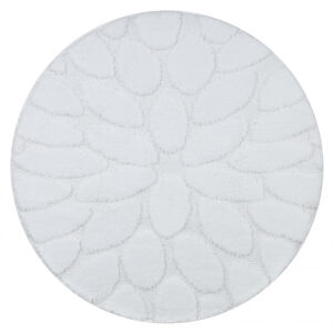 Kúpeľňový koberček SUPREME STONES kamienky, biely kruh