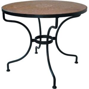 IRON-ART ST. TROPEZ - stabilný kovový stôl Ø 90 cm - so stolovou doskou - ťahokov, kov