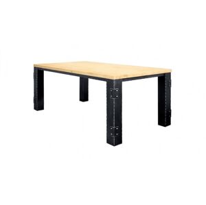 IRON-ART LANGEAIS - konferenčný kovový stôl 120 x 70 cm so stolovou doskou, kov + drevo