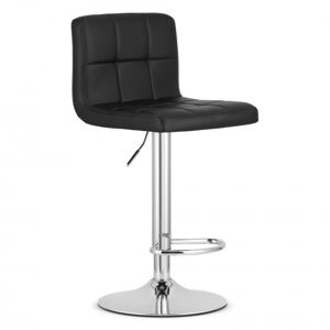 Barová stolička PROT ekokoža -  čierna (noha chrómová)