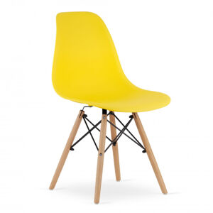 Jedálenská stolička OSAKA žltá (hnedé nohy)