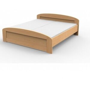 Texpol PETRA - masívna dubová posteľ  s oblým čelom pri nohách 160 x 200 cm, dub masív